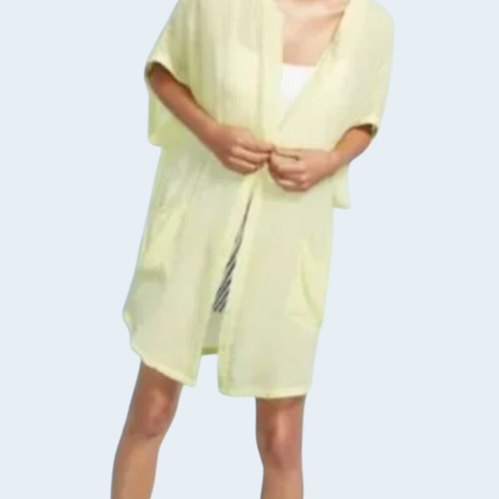 Like new Saturday Sunday Pale Yellow Oversized Swim Cover-Up Shirt Dress XS